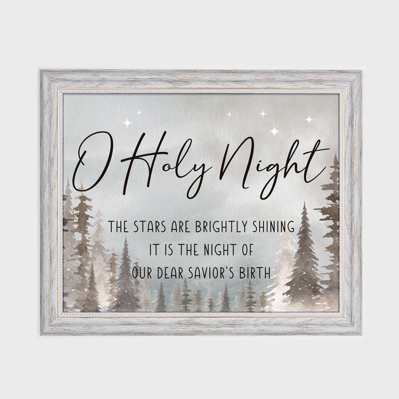 ZEARPT Vintage Christmas Wall Art, Cozy Country Farmhouse Art Print, Santa Claus Winter Forest Pine Print Christmas Decor Cottage Holiday Decor Living Room (Christmas Sign Print Unframed, 11x14 inches) - Image 4